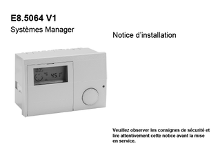 DRCASCACONTAA System manager_E8.5064 FR 1.909-V1-Inst-10 1115_Installation manual_French download